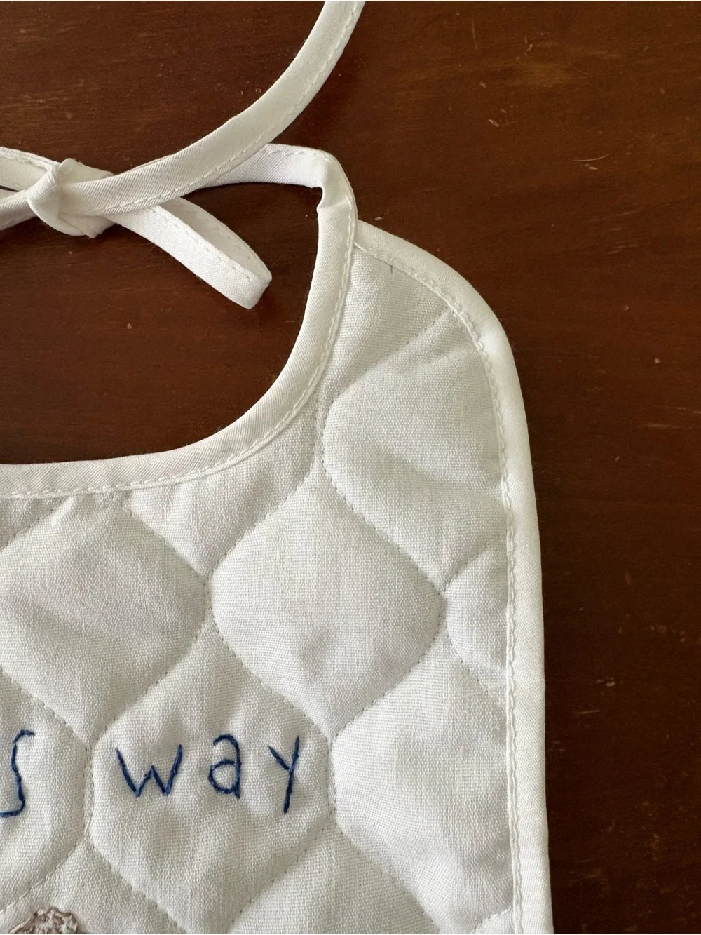 Handmade embroidered dog baby bib NWOT